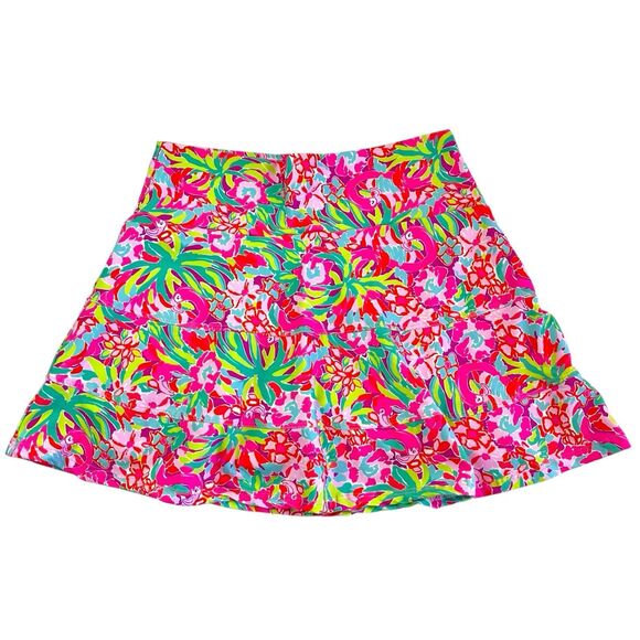 Rejane Monetti Flamingo Floral Skort Skirt S Tennis Pickleball Golf Athletic - Picture 1 of 12